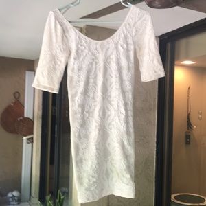 Bebe white bodycon dress